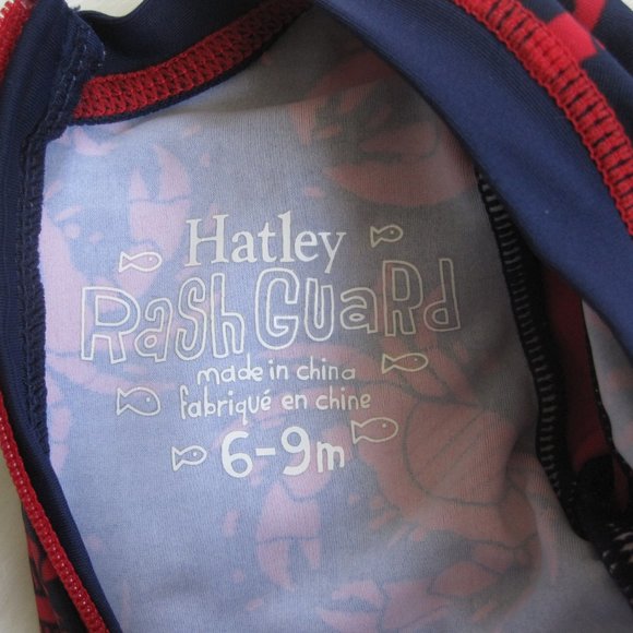 Hatley Baby Rash Guard Wet Swimsuit Size 6-9M Blue Red Crabs Lobsters EUC Unisex - Picture 5 of 6